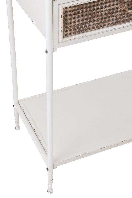 Étagère AKIBE - 1 tiroir, 4 tablettes en métal blanc - Design classique et pratique_4