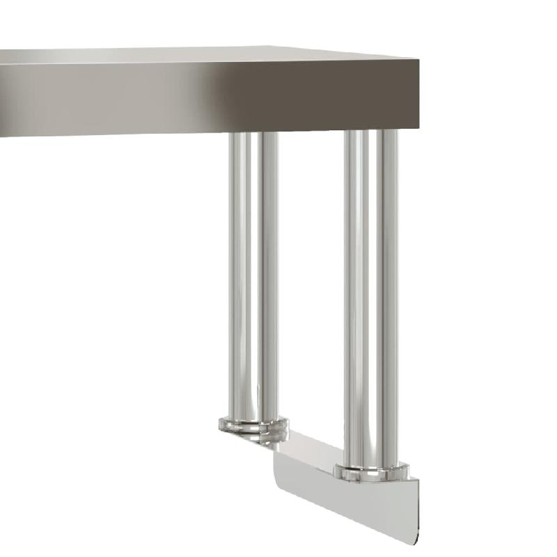 Vidaxl table de travail de cuisine avec étagère 110x55x120 cm inox 3208896_4