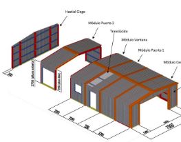 Bâtiment métallique démontable et pliable en kit Plenave 7.3 - largeur 7m - hauteur intérieure 2,55m_4