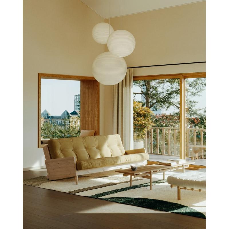 Canapé 3 places convertible Indie - Style scandinave - Futon taupe - Couchage 130x190 cm - Karup_4
