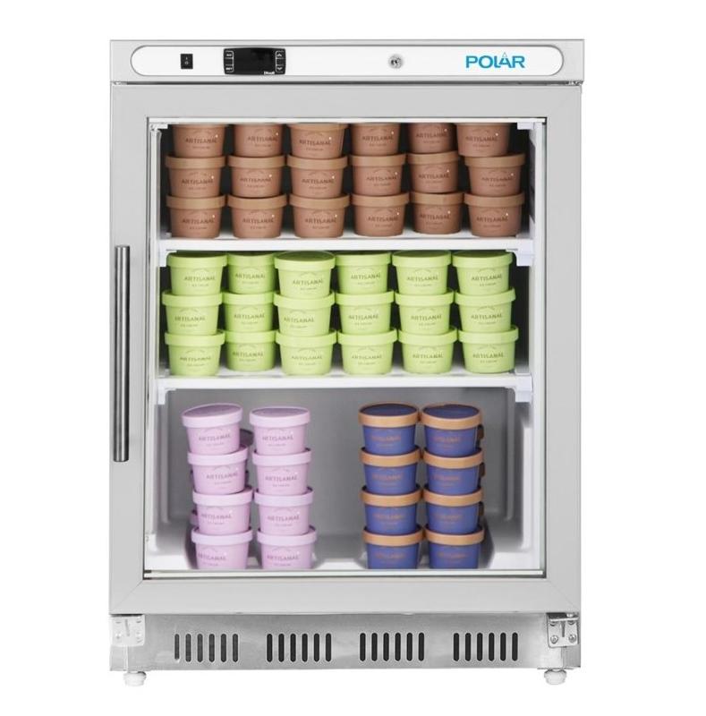 Dessous de comptoir vitré négatif inox - Série C - 129L | Polar - PC008_4