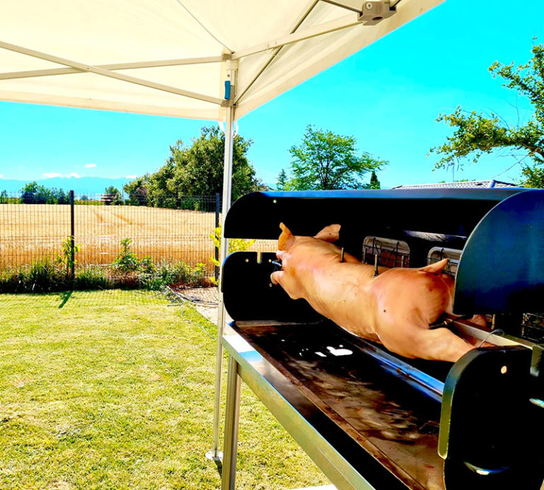 Tournebroche mechoui à gaz module , sur remorque ou sur chariot - mobigrill_4