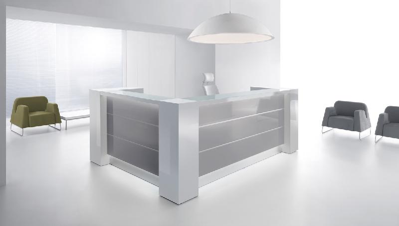 Bureau d'accueil lumineux Valde avec rangements intégrées - MDD - 291_4