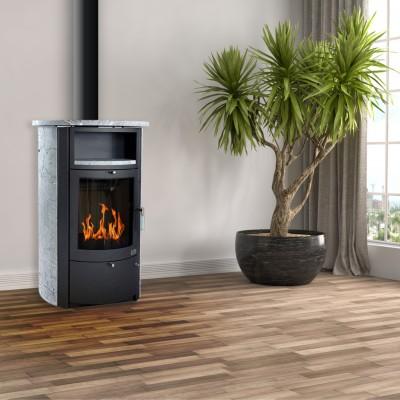 Poêle à bois en pierre ollaire - GF Flam - 7 kW - Surface de chauffe 115 m² - Pierre volcanique esthétique et performante_4