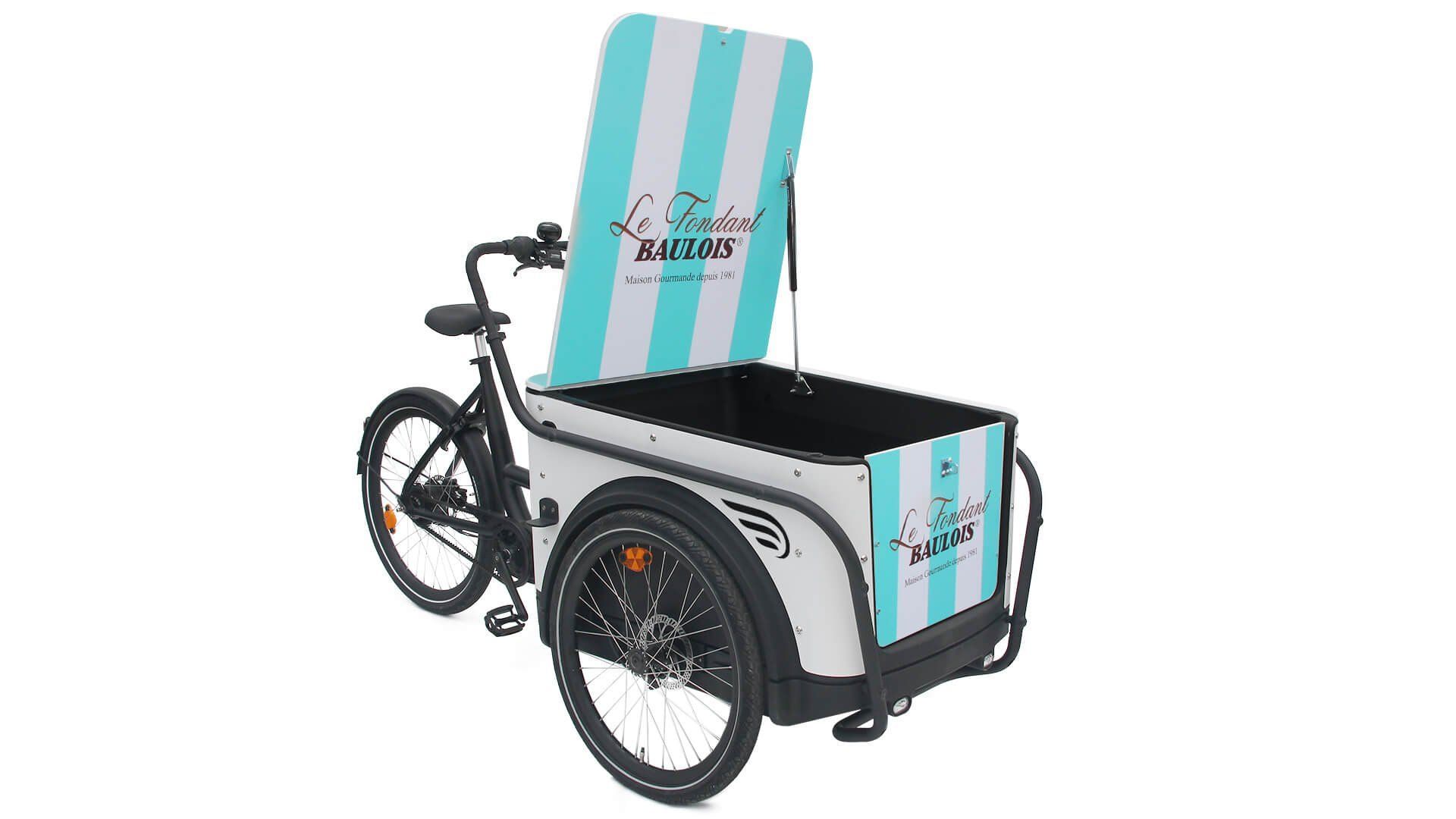 Triporteur avec batterie 504 Wh et autonomie jusqu'à 52 km