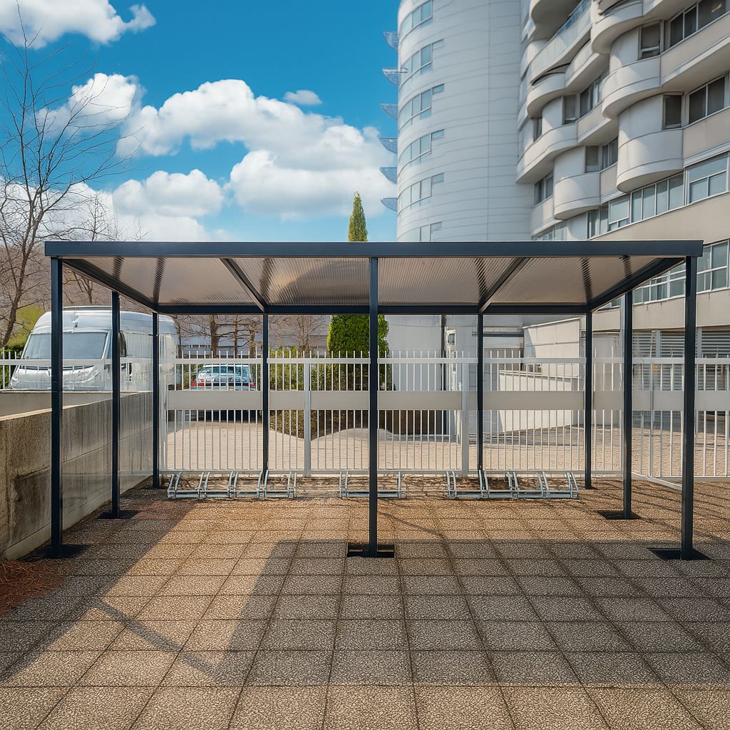 Abri vélos medium - toit plat - profondeur 2,50 m - design moderne et modulaire_3