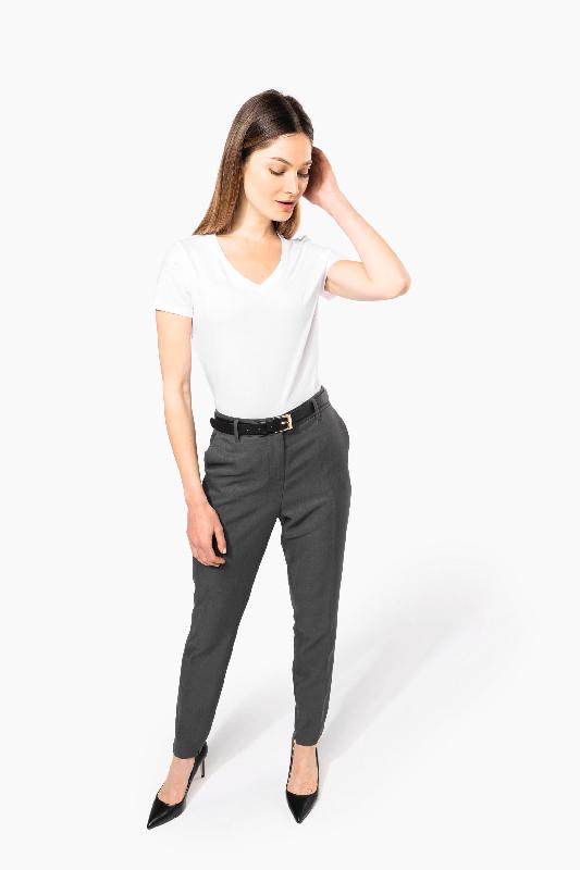 T-shirt Supima col V manches courtes femme - Kariban Réf: K3003 - Coton 100% - Toucher soyeux_4