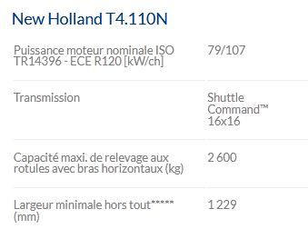 T4.110N tracteur agricole - New Holland - puissance maxi 79/107 kW/ch - cabine VisionView™ et transmission Dual Command™_4