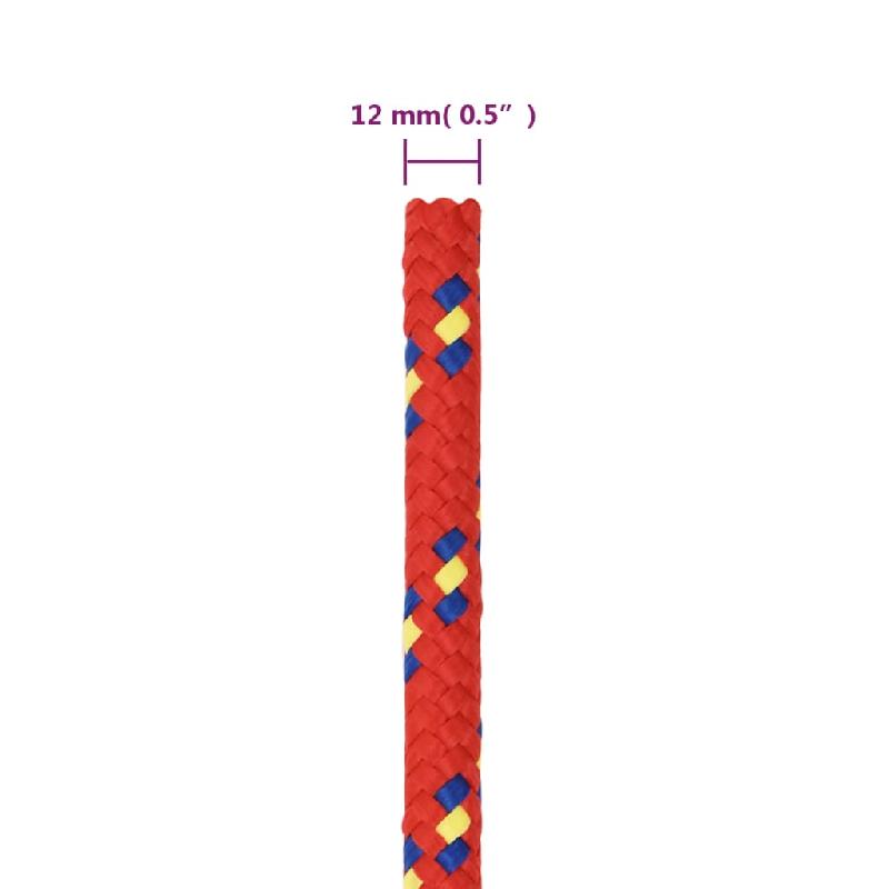 Vidaxl corde de bateau rouge 12 mm 25 m polypropylène 152405_4