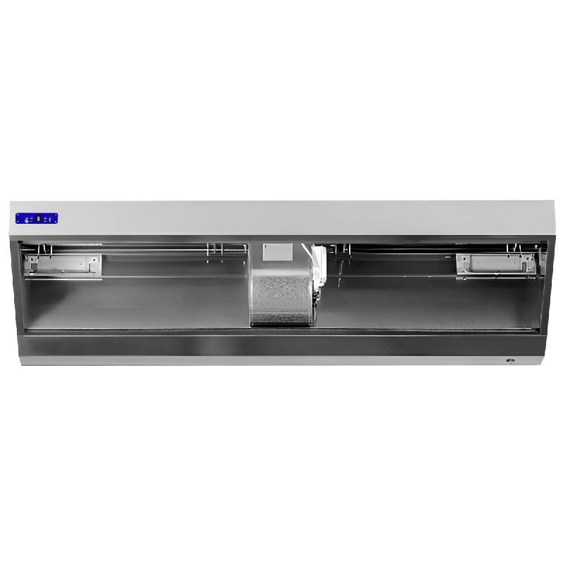Hotte murale Inox - 2m40 - avec moteur, régulateur, filtre et éclairage - P 700 mm | GGM_4