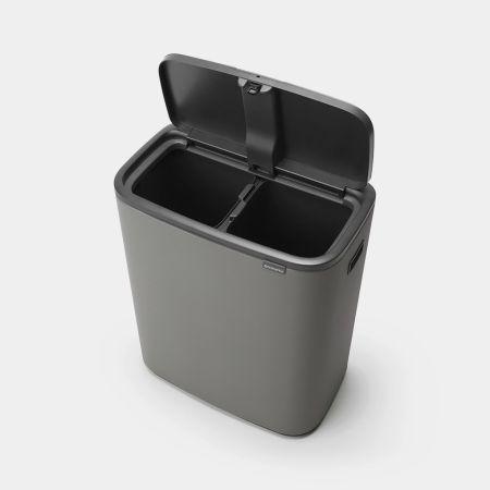 Poubelle Bo Touch Bin 2 x 30 litres - Mineral Concrete Grey - Idéale pour trier les déchets à la maison_4
