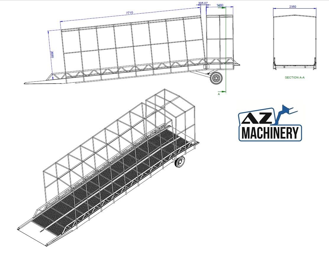 Rampe de quai mobile AZ RAMP EASY XL BCH - utilisation sur sol meuble ou non fini - 6 à 20T - pente longue 10m_4