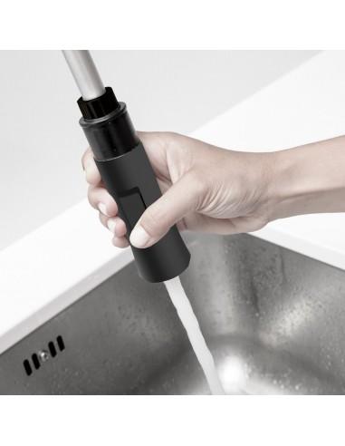 Robinet 3 voies CHEF Black - Mitigeur cuisine noir mat avec douchette_4