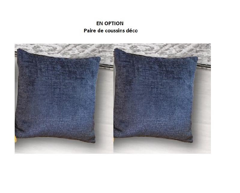 Canapé fixe 2 places ATTITUDE - tissu chenillé bleu nuit - design contemporain et confort optimal_4