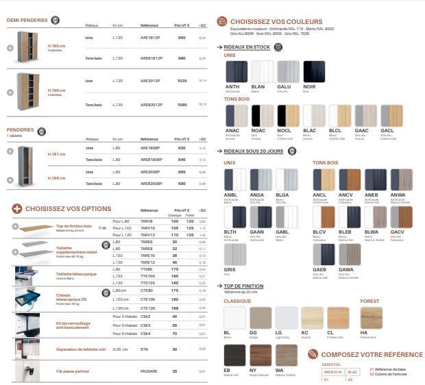 Armoire de rangement à rideaux métalliques - monobloc métallique avec rideaux PVC M1, 7 hauteurs et 4 largeurs disponibles_4