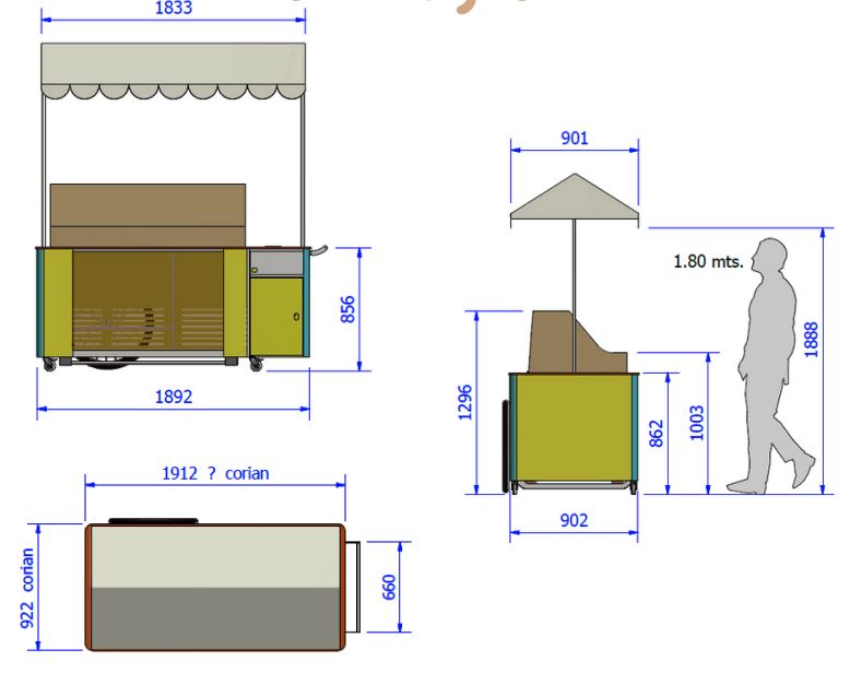 Charrette Chariot à Glace IARP Delight Gelato Cart avec Vitrine Réfrigérée Delight 7_4