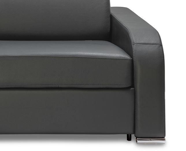 Canapé convertible express 3 places Sofia Edition - Cuir et PU gris - Matelas 16 cm - Couchage 120x197 cm_4
