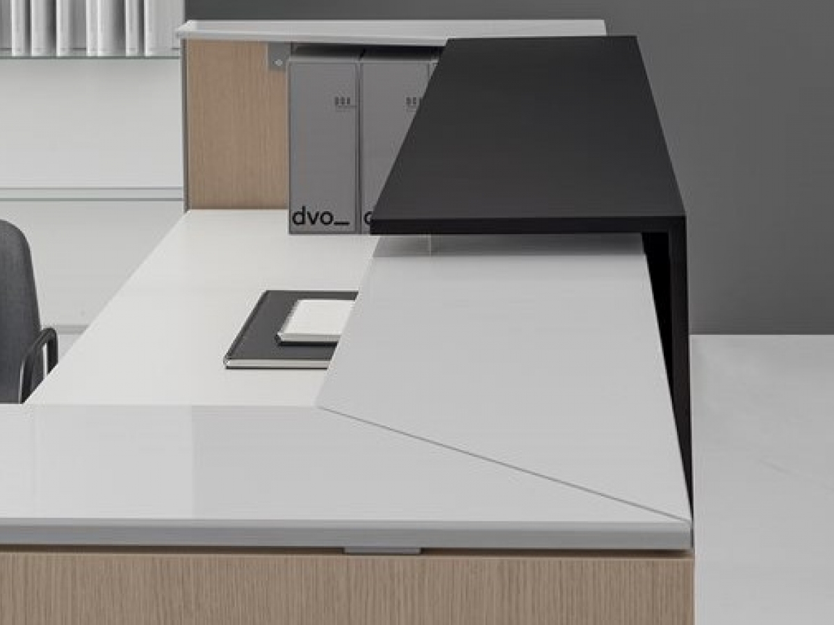 Banque d'accueil éclairée au design moderne et épuré - DV703 QUBO - Conception modulaire avec éclairage LED intégré_4
