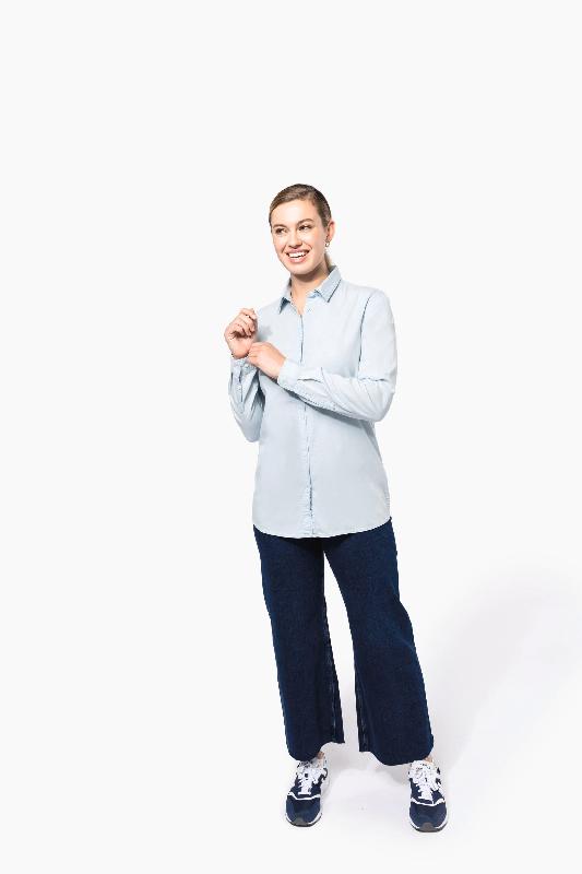 Chemise écoresponsable délavée en coton twill femme - Réf: KNS501 - Kariban_4