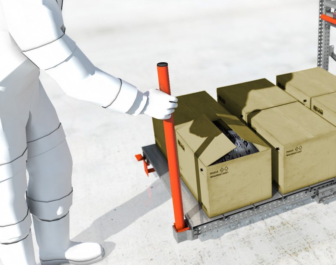 Tiroir à palette sur lisses basses de rayonnage - ouverture télescopique - STOCK3P - charge jusqu'à 900 kg_5