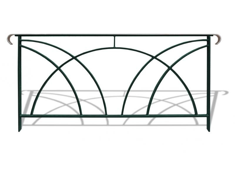 Bar3412c barrières urbaines - Urban'nt - en acier avec montants en fer plat, main courante moulurée et inox_4