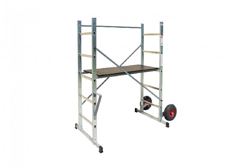 Échafaudage aluminium HAILO - roues tout-terrain, hauteur de travail 3 m pour jardin_4