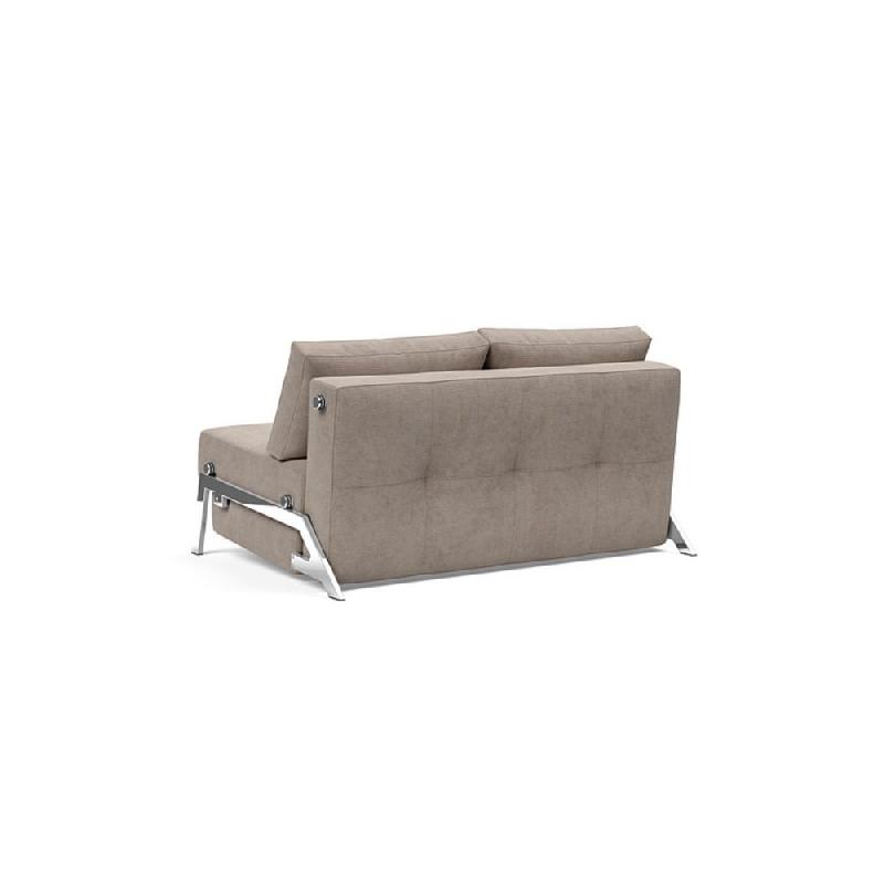 INNOVATION LIVING  CANAPÉ DESIGN CUBED 02 CHROME CONVERTIBLE 200*140 CM TISSU CORDUFINE, BEIGE_4