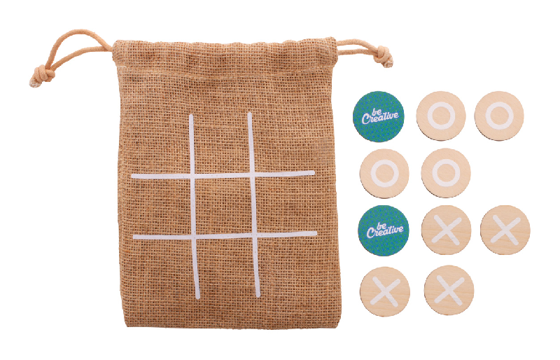 Jeu de morpions sur mesure - contreplaqué de bouleau, 10 jetons et étui en jute_4