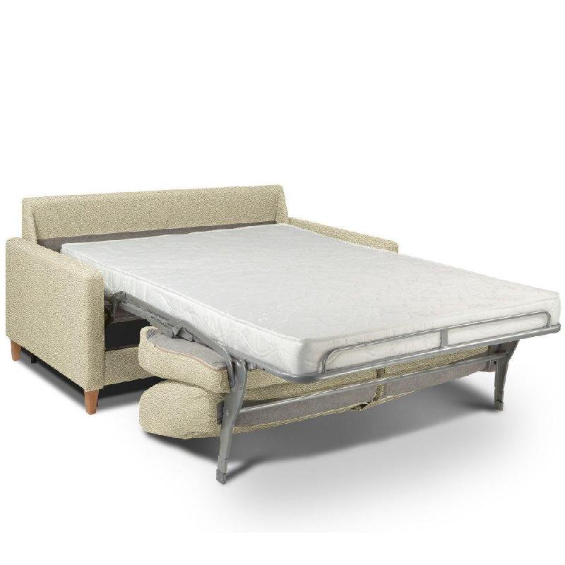 Canapé convertible OGGETTO - Matelas 16 cm mousse polyuréthane - Sommier lattes 140 cm - Ouverture express - Renatonisi - Écru_4