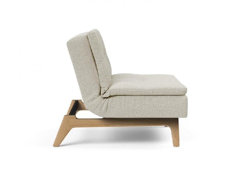 Fauteuil design Dublexo Eik convertible lit 90x115 cm - Pieds chêne naturel - Tissu Mixed Dance Natural_4