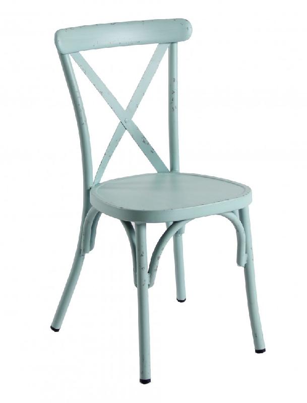 Lot de 4 Chaises - Empilables, Aluminium Vintage - CROSS_4