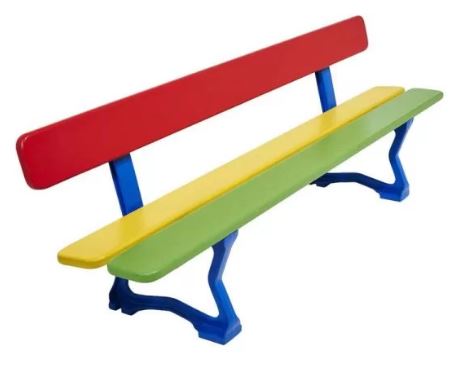 Banc Mora Junior en bois exotique - finition laquée - longueur 1500 mm - hauteur d’assise 270 mm - structure en fonte d’acier peinte_4