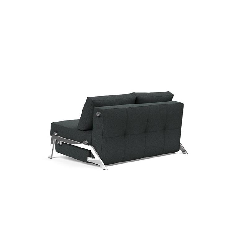 Innovation Living - Canapé design Cubed 02 Chrome convertible 200x160 cm - Tissu bouclé Black Raven_4