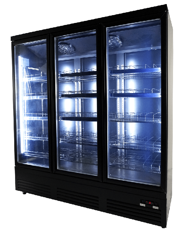 Réfrigérateur 3 portes en verre noir ceb-1600r bl l1880 7526.0110 COMBISTEEL_4