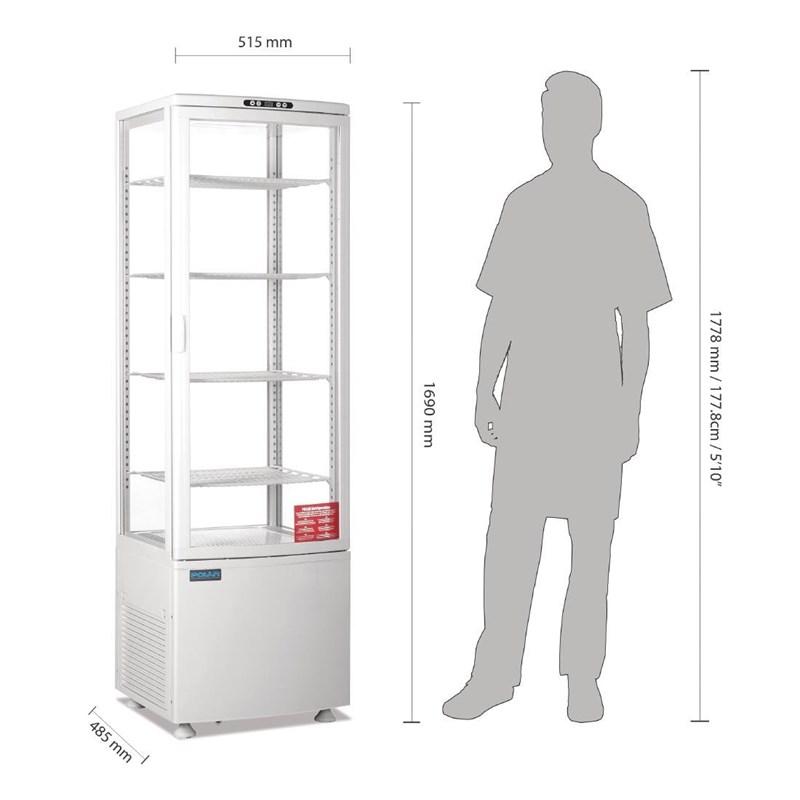 Vitrine réfrigérée panoramique avec porte incurvée - série C - blanche 235L - Polar - CX575_4