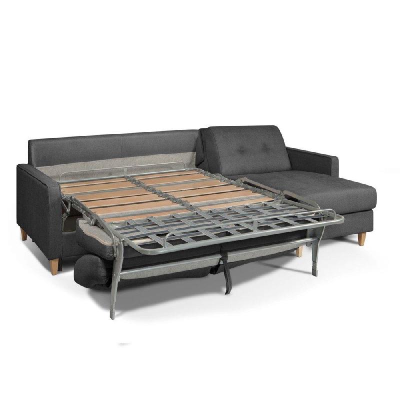 Canapé d'angle Norway - Matelas 16 cm - Système express - Sommier lattes Renatonisi - Tweed gris graphite_4