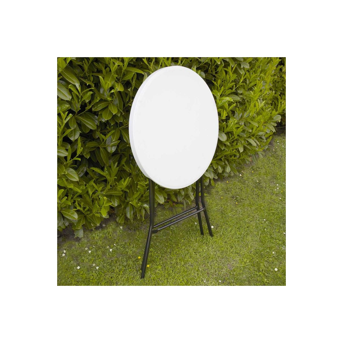 Mange-debout pliant - Housse écrue - 80 cm diamètre - 110 cm hauteur - Usage intérieur/extérieur_4