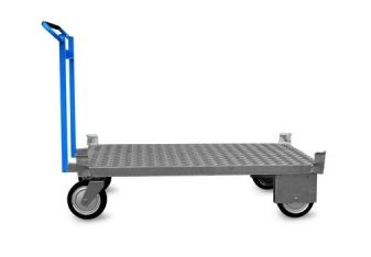 Chariot pour palettes avec butées coniques autocentrantes