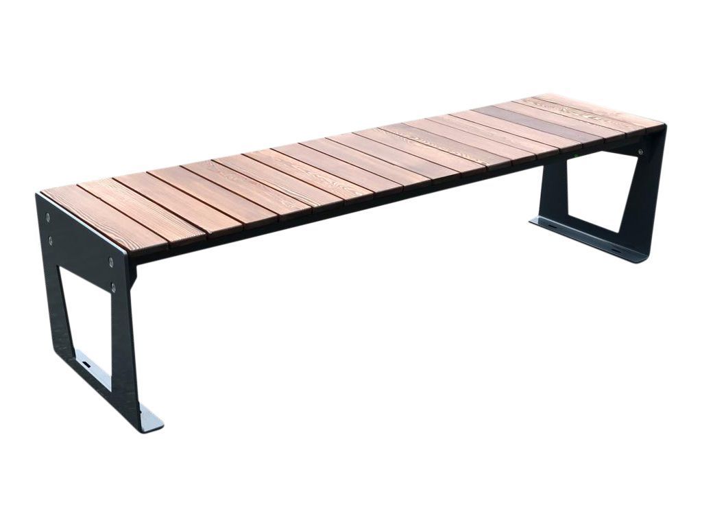 Banc renforcé en acier et bois mélèze pour lieux publics