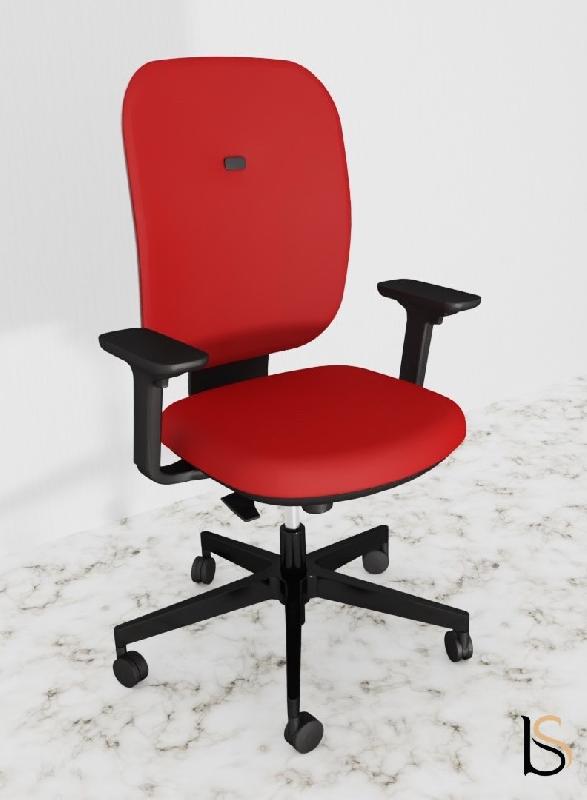 Fauteuil de bureau Alaia haut dossier - Sokoa - Rouge, Contact permanent, Sol dur_4
