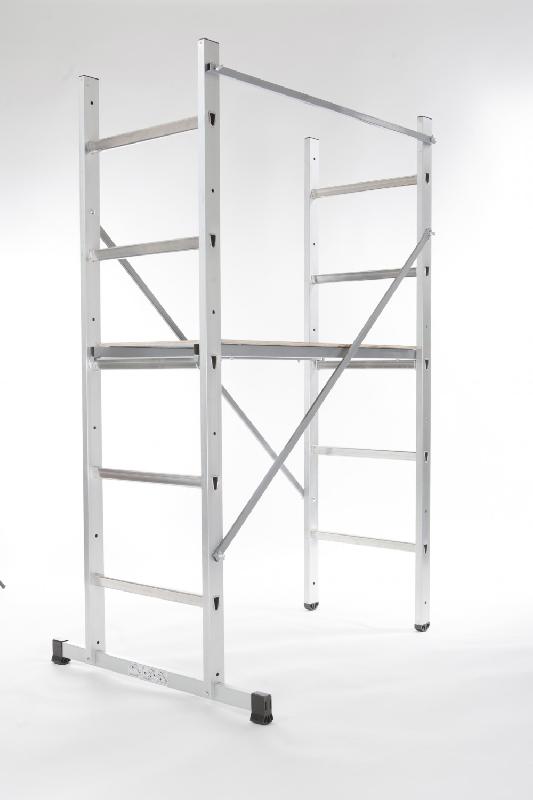 Échafaudage aluminium Hobby 3 - Hauteur de travail 3 m - Stable avec base rapportée - Rattrapage de niveau_4