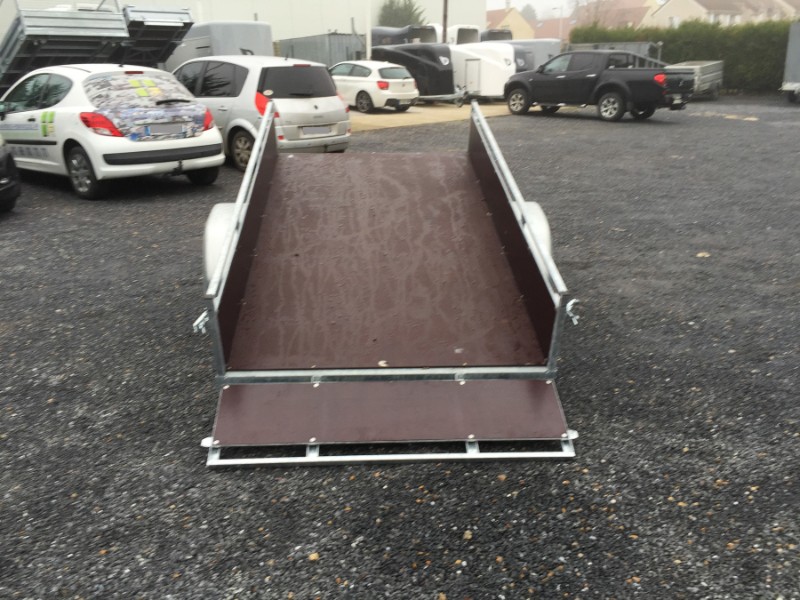 Remorque utilitaire multi-usages sans frein à bâche plate - Erdé Expert LC 251 Bois - Fabrication française et châssis modulable_4