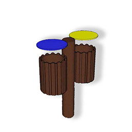 Corbeille tri sélectif 100 % plastique recyclé - FRANCFORT - Volume 55L - Couvercle multicolore_4