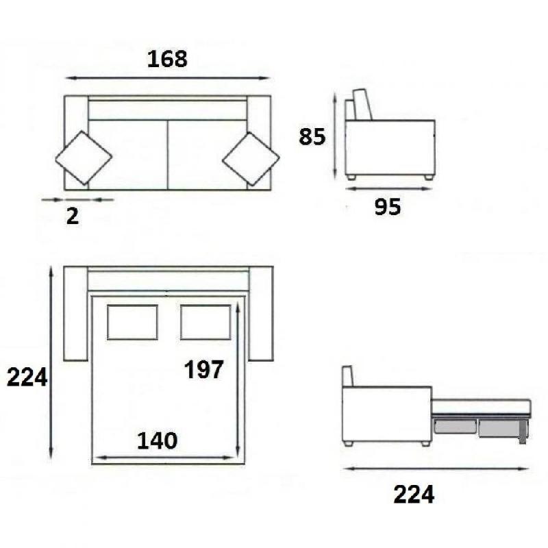 Canapé convertible express 3 places - Gain de place - Matelas 14 cm - Tissu NEO marron - Fabrication italienne_4