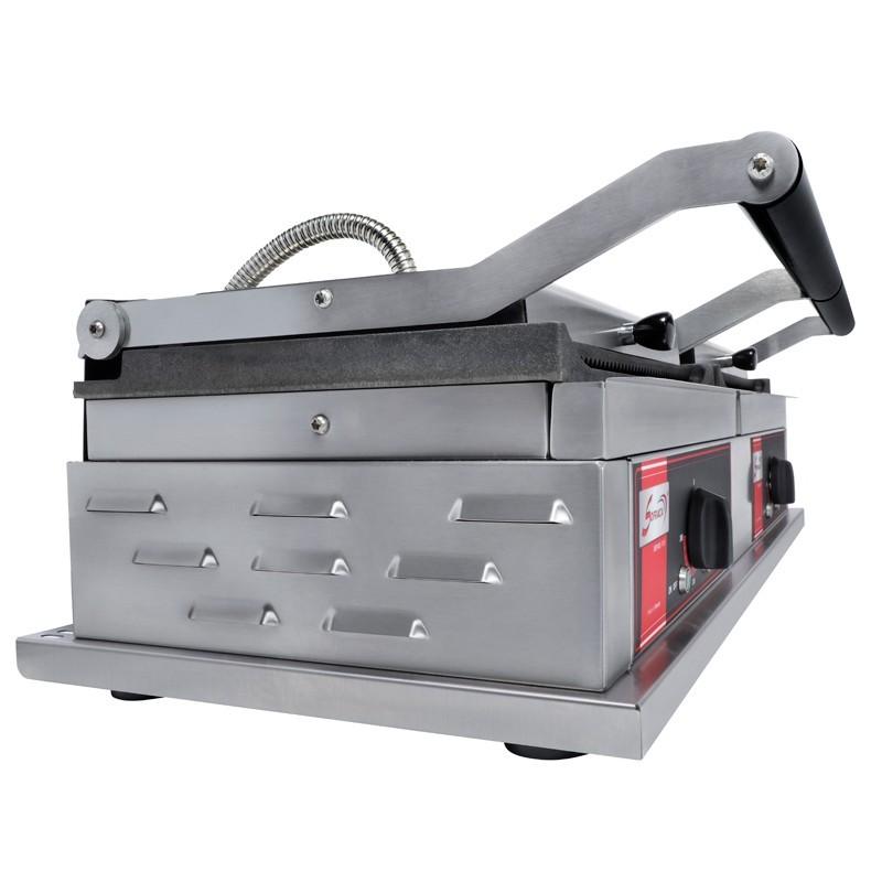 Grill panini simple Petit modèle 260x240mm 2 plaques rainurées Sofraca_4