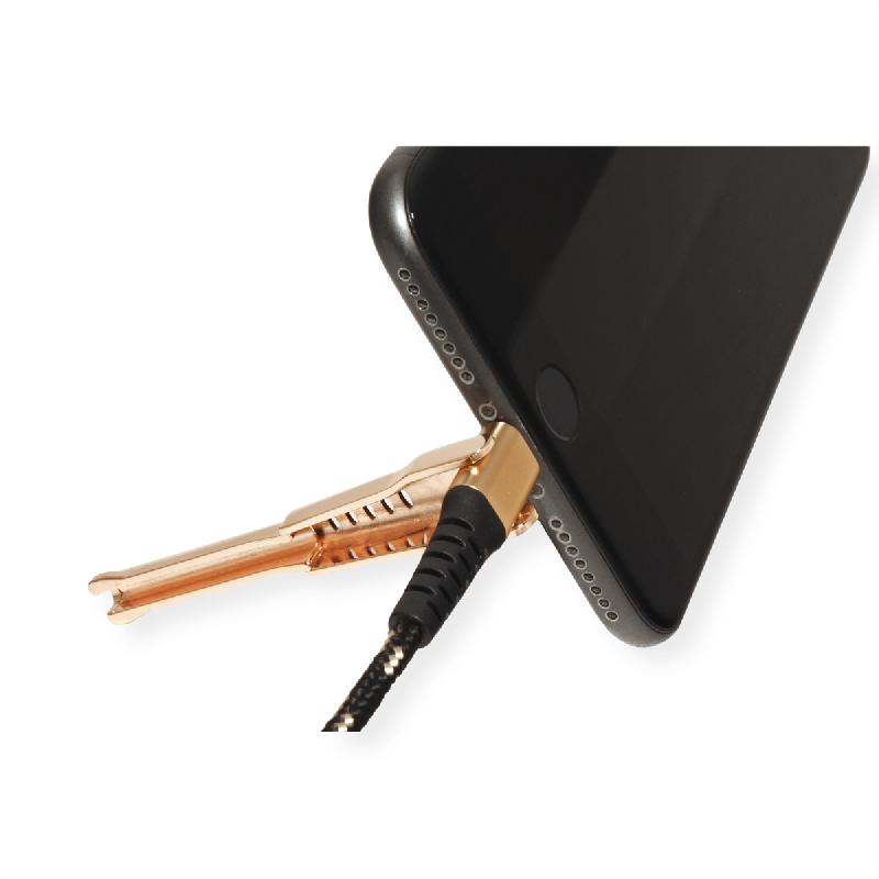 ROLINE GOLD Câble de charge et synchronisation pour appareils à connecteur 8pin, avec fonction d'appui, 1 m_4