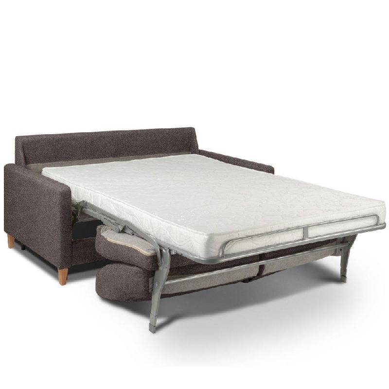 Canapé convertible OGGETTO - Matelas 16 cm - Système express - Sommier à lattes 160 cm - Microfibre taupe - Renatonisi_4