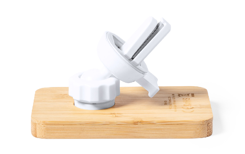 Chargeur support téléphone pour voiture - magnétique en bambou avec chargeur rapide 15W et fixation réglable_4