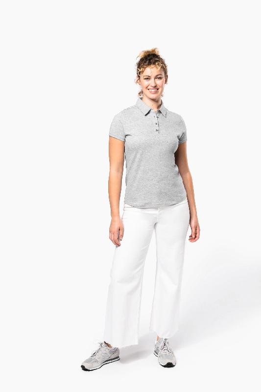 Polo jersey manches courtes femme - Réf: K263 - Kariban - 100% coton peigné - Col chemise intemporel_4