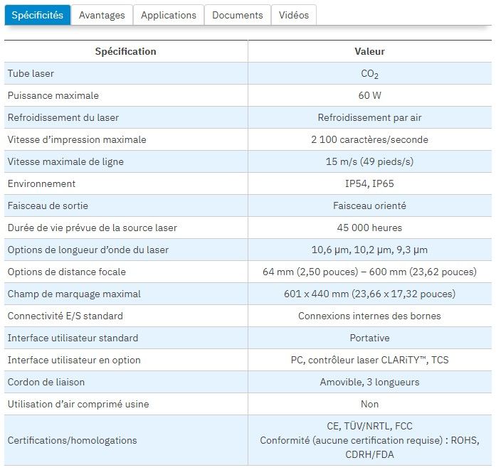 Videojet 3640 Pharma Line - marquages laser CO2 - puissance 60W - haute vitesse et conformité pharmaceutique_4